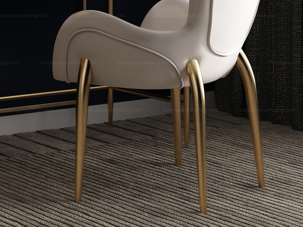 梵克美家 轻奢风格 纯白皮 餐椅