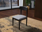 卡罗亚 极简风格 橡木脚+优质皮艺 灰色餐椅（单把价格 需双数购买 单数不发货）