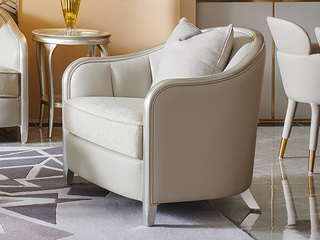  美式 欧洲进口榉木框架 优质布艺 舒适软靠 单人位沙发