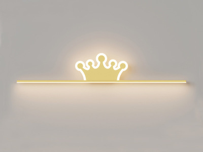 【包邮 偏远地区除外】 轻奢风格 长条线性 三色变光 LED光源 15W 金色 长条北欧皇冠