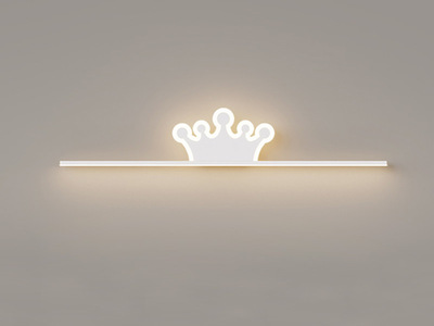【包邮 偏远地区除外】 轻奢风格 长条线性 三色变光 LED光源 15W 白色 长条北欧皇冠