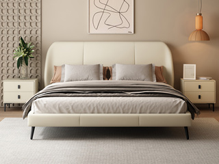  极简风格 优质皮艺 风信子 白色 1.8*2.0米 卧室双人床（搭配10公分松木排骨架）
