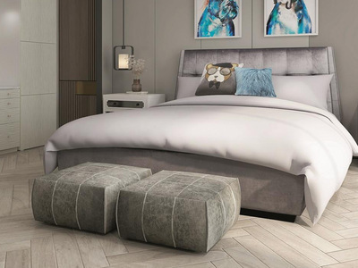  美克家居旗下品牌雪山系列一米八板式床 意式极简 舒柔布艺具备惊艳质感  以细节渲染居家态度