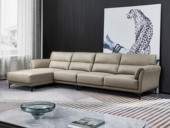 CBD 国际知名品牌 现代简约头层牛皮 进口天然云杉木柔软舒适靠包 1+3+右贵妃沙发组合（此产品有短途物流费）