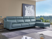 CBD 国际知名品牌 现代简约头层牛皮 进口天然云杉木柔软舒适靠包 1+3+左贵妃沙发组合（此产品有短途物流费）