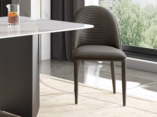  极简风格 高弹舒适 优质进口PU皮 灰色 餐椅（单把价格 需双数购买 单数不发货）