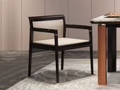 檀风雅颂 新中式 高端黑檀木 优质皮艺接触面 餐椅(下单请参考实拍)