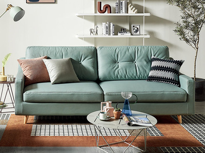   现代简约沙发床 可拆洗科技布+实木框架+高密度海绵 客厅布艺储物沙发 三人位沙发（抱枕花色随机发货）