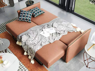   现代简约沙发床 可拆洗科技布+实木框架+高密度海绵 客厅布艺储物功能   三人位沙发（靠背可放平 抱枕花色随机发货）