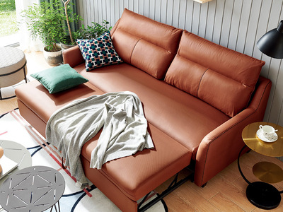   现代简约沙发床 科技布+鹅绒填充+高密度海绵 客厅布艺   三人位沙发（抱枕花色随机发货）