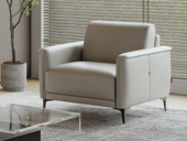 顾家家居 帕格尼尼沙发 极简风格百搭舒适 顾家专利全层皮 饱满加厚云感座包 人体工学曲线设计 呵护每个劳累“职场腰”牛津灰 单人位沙发（此产品有短途物流费）