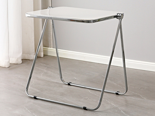  极简风格 hopeman透明折叠桌 亚克力+金属 白色 书桌