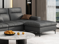 歌迪 极简风格 防水防污 健康环保 超柔科技布 实木框架 高密度海绵 深灰色 脚踏