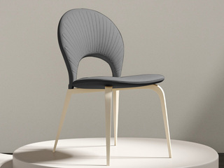  极简风格 纳帕皮艺+高密度海绵+碳素钢 深灰色 餐椅（单把价格 需双数购买 单数不发货）