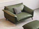 诺美帝斯 极简风格 透气舒适 柔韧细腻 仿真皮 高密度Q弹海绵 进口俄罗斯松木框架 墨绿色 单人位沙发