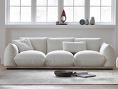 卡琪朵 现代简约 面包沙发 极品泰迪绒+优质白鹅绒+45D高密度回弹海绵+松木框架 三人位沙发（图片是整体沙发，此配置为分体沙发）