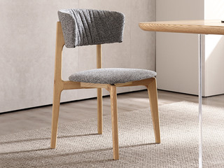  极简风格 布艺+白蜡木 深灰色 餐椅（单把价格 需双数购买 单数不发货）
