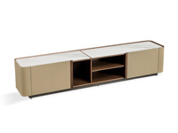 诺美帝斯 极简风格 哑光岩板面（水云纱）+碳素钢脚架 2.2米电视柜