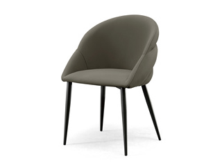  极简风格 磨砂超纤皮+碳素钢脚架 灰色 餐椅 （单把价格 需双数购买 单数不发货）