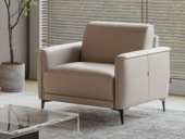 顾家家居 帕格尼尼真皮沙发 极简风格百搭舒适 进口头层黄牛皮 饱满加厚云感座包 人体工学曲线设计 呵护每个劳累“职场腰”牛津灰 单人位沙发（此产品有短途物流费）