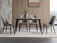 【现货】芝华仕 极简风格 奥尔维托 亲肤扪皮 加厚海绵坐垫 灰色 餐椅（此产品有短途物流费）