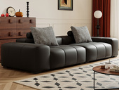 罗曼仕 极简风格 像素沙发 SPA级触感全真皮 羽绒+海绵黄金比例填充 3.2米 真皮直排沙发