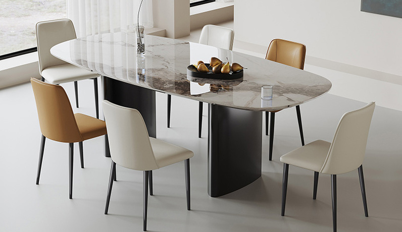 歌迪 极简风格 优质皮艺 高密度海绵 碳素钢架 橙黄色 餐椅（单把价格 需双数购买 单数不发货）