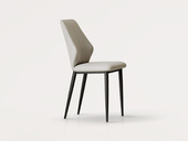 歌迪 极简风格 优质皮艺 高密度海绵 碳素钢架 灰白色 餐椅（单把价格 需双数购买 单数不发货）