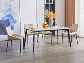 【现货】芝华仕 现代简约 雅享系列 优质皮艺+碳素钢 奶油白餐椅（此产品有短途物流费）