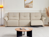 左右沙发 极简风格 零靠墙电动功能真皮沙发 进口头层牛皮亲肤透气 云端包裏高密度海绵 四人位直排沙发 左电动功能位 （此产品有短途物流费）