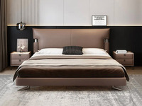 欧瑞仕 极简风格 巴甫洛夫皮艺床 透气舒适仿真皮 双边U字型五金 优选蜈蚣黑钛五金脚 云端高密度高回弹海绵饱满有型 俄罗斯落叶松实木框架 坚实稳固 摩卡色 1.8*2.0米齐边床