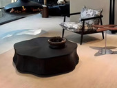 伽罗时光 中古风 独特睡莲造型花瓣茶几 静音防夹手缓冲滑轨 独特拼花工艺桌面  轻盈蝴蝶台面角几 典雅黑银搭配  招花引蝶茶几组合
