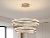 【包邮】艾灯堡 现代轻奢系列 铝材+亚克力 三色 600+400mm 玻璃吊灯(含光源 三色/111W)（内蒙古，新疆，西藏，青海，甘肃、宁夏等地区不包邮 运费请咨询客服）