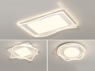 【包邮】 现代简约风格 铁艺+铝材+亚克力 客厅卧室系列 全屋套餐JD2390-两室一厅-三色无极天猫 白色 吸顶灯（内蒙古，新疆，西藏，青海，甘肃、宁夏等地区不包邮 运费请咨询客服