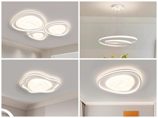 【包邮】 现代简约风格 铁艺+亚克力 客厅卧室系列 全屋套餐JD9198-两室两厅-三色 白色 吸顶灯（内蒙古，新疆，西藏，青海，甘肃、宁夏等地区不包邮 运费请咨询客服