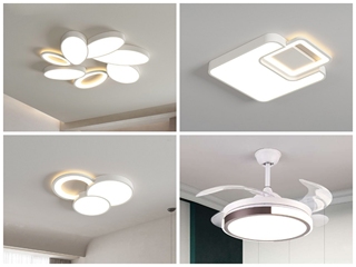 【包邮】 现代简约风格 铁艺+亚克力 客厅卧室系列 全屋套餐D2336-两室两厅-三色无极天猫 哑白 吸顶灯（内蒙古，新疆，西藏，青海，甘肃、宁夏等地区不包邮 运费请咨询客服