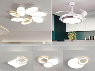 【包邮】 现代简约风格 铁艺+亚克力 客厅卧室系列 全屋套餐D2336-三室两厅-三色 哑白 吸顶灯（内蒙古，新疆，西藏，青海，甘肃、宁夏等地区不包邮 运费请咨询客服