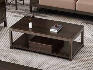  新中式 传家之选 进口乌金木 1.3米 乌金色 茶几