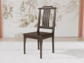 檀雅居 新中式 传家之选 进口乌金木 乌金色  餐椅（单把价格 需双数购买 单数不发货）