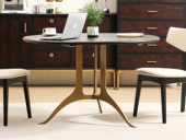 汉森庄园 英伦风 进口实木微雕工艺 设计感深浅光影变化 实木大板直拼装饰铜件 三角力学金属脚加倍稳固 1.2米 餐桌