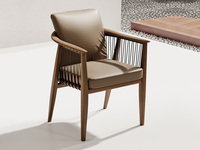 一方茶居 意式极简 京墨主椅 精选进口天然白蜡木 优质皮艺座包  深胡桃 茶椅