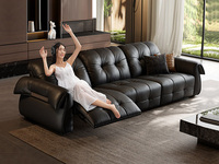 欧瑞仕 意式极简 天鹅电动功能真皮沙发 一键启停随时躺平 高定头层黄牛皮 优雅天鹅颈曲线扶手 高弹饱满深拉点 零悬空超贴合 宽大坐深肆意躺靠 右功能位沙发