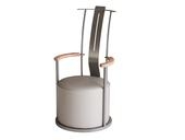 一方茶居 现代轻奢 主人椅 不锈钢电镀黑钛架子+乌金木扶手 优质西皮座包 茶椅