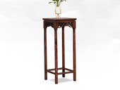 檀影轩 新中式 进口乌金木 纹理自然温润 传统镂空鱼鳞纹雕花工艺 黑檀色 中花架