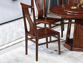 檀影轩 新中式 进口乌金木 纹理自然温润 传统鱼鳞纹镂空雕花工艺 舒适弧形靠背 黑檀色 （单把价格 需双数购买 单数不发货）