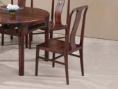 檀影轩 新中式 进口乌金木 纹理自然温润 五金装饰点缀 舒适弧形靠背 黑檀色 餐椅（单把价格 需双数购买 单数不发货）