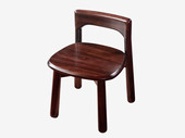 檀影轩 新中式 进口乌金木 纹理自然温润 弧度设计贴合人体曲线 稳固实木腿 B款 休闲凳