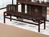 檀影轩 新中式 进口乌金木 纹理自然温润 实木大板直拼 稳固不摇晃 长条凳