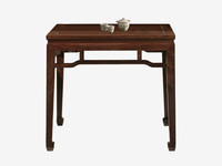 檀影轩 新中式 实木八仙桌 进口乌金木 纹理自然温润 素雅方正结构 稳固结实不摇晃实木腿 1.0米 餐桌