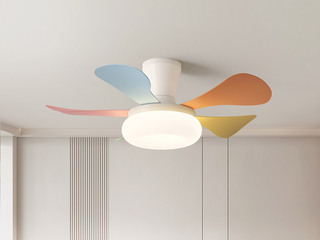 【包邮】 现代简约风格 铁材+ABS+PE滚塑 客厅卧室系列 ZYS3031彩色-吸顶款-三色+遥控 彩色 风扇灯(含光源 38W)（内蒙古，新疆，西藏，青海，甘肃、宁夏等地区不包邮 运费请咨询客服)